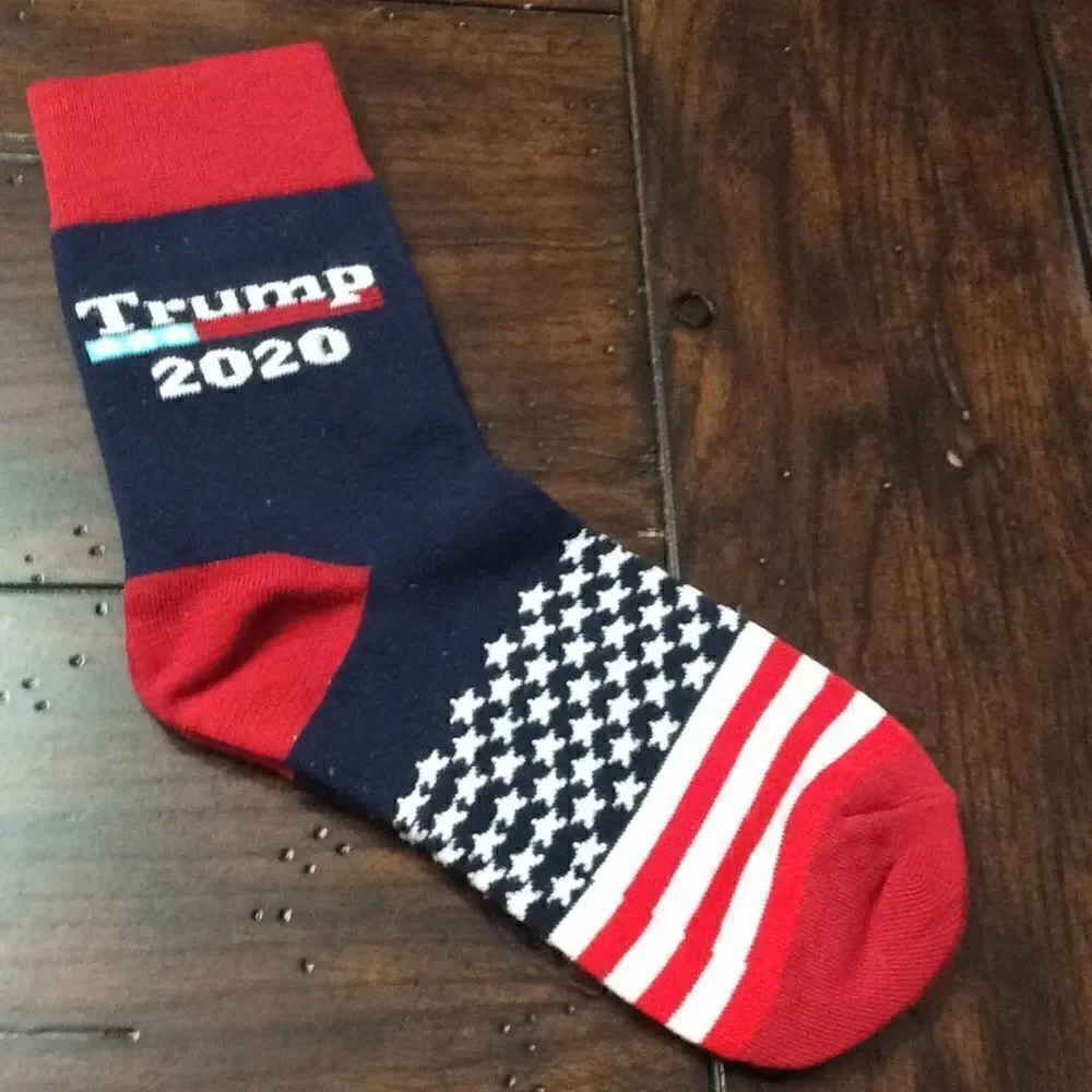 NEW Trump Socks Red White & Blue Stars & Stripes Great gift! Stocking stuffers